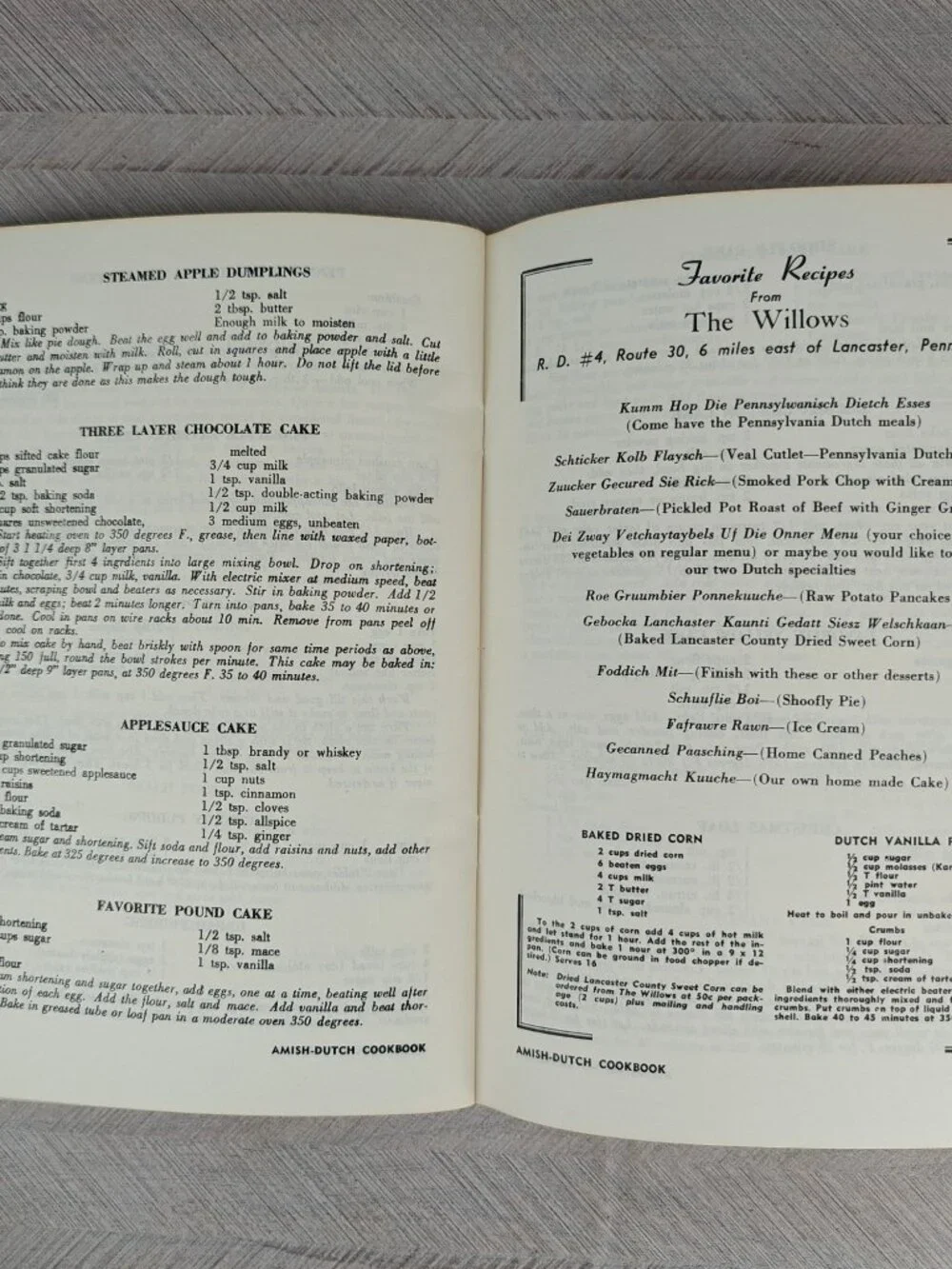 Amish Dutch Cookbook By Ruth Redcay 1964 Edition Paperback Recipes
